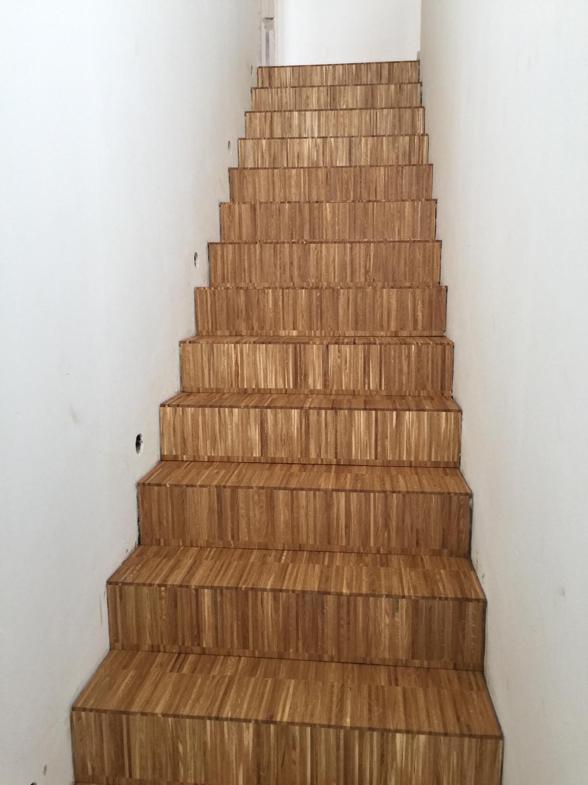 Abgenutzte Treppenstufen professionell erneuern und lösemittelfrei verkleben. Image